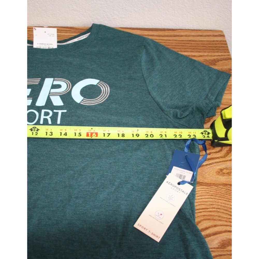 Aeropostale Sport Womens Green Ringer T Shirt Casual Short Sleeve Size 3x - Picture 3 of 4